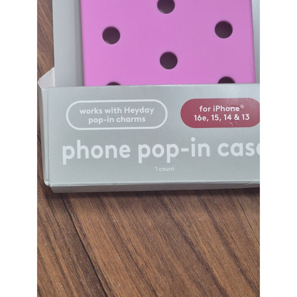 Heyday iPhone 16e, 15, 14, & 13 Phone Case Pink Pop-In Case W/ Pop-in Charm s13 - Picture 2 of 3